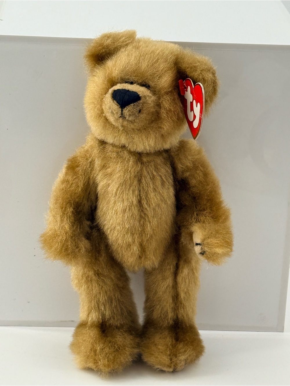 Ty Golden Brown Plush Teddy Bear with Red Heart Tag